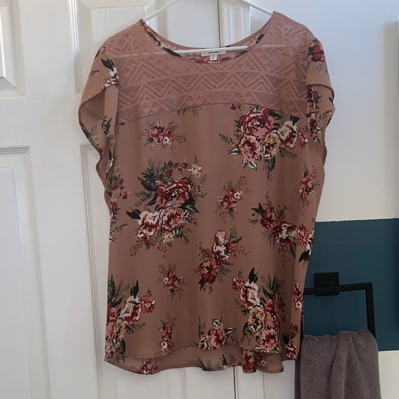 meraki Tops - Meraki Floral Blouse in Dusty Rose
